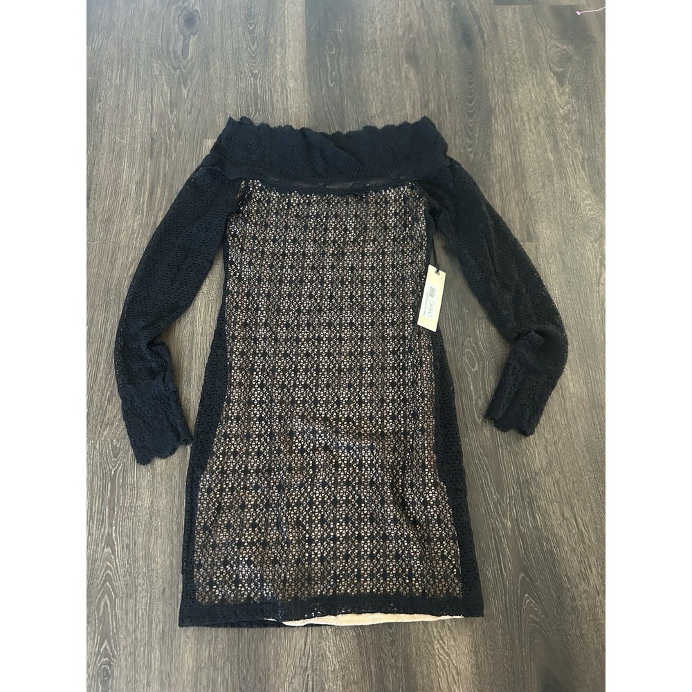 Nightcap Clothing Womens Lace Overlay Little Black Dress Cocktail Stretchy Sz 1